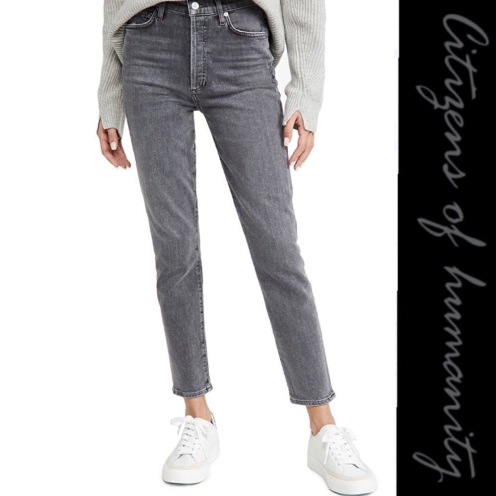 Citizens of Humanity Gray Distressed Ankle Jeans